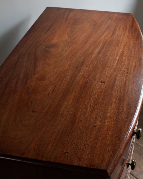 REGENCY MAHOGANY BOWFRONT CHEST OF DRAWERS - ADDITIONAL PHOTO 4