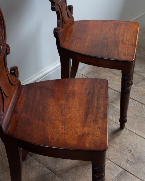 PAIR OF ANTIQUE HALL CHAIRS - ADDITIONAL PHOTO 6