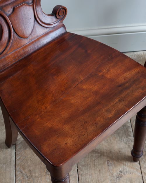 PAIR OF ANTIQUE HALL CHAIRS - ADDITIONAL PHOTO 7