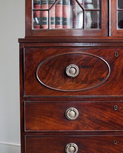 GEORGE III MAHOGANY SECRETAIRE BOOKCASE - ADDITIONAL PHOTO 5