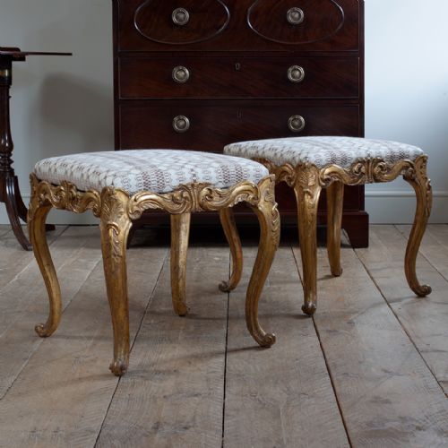19TH CENTURY CARVED GILTWOOD STOOLS - ADDITIONAL PHOTO 1