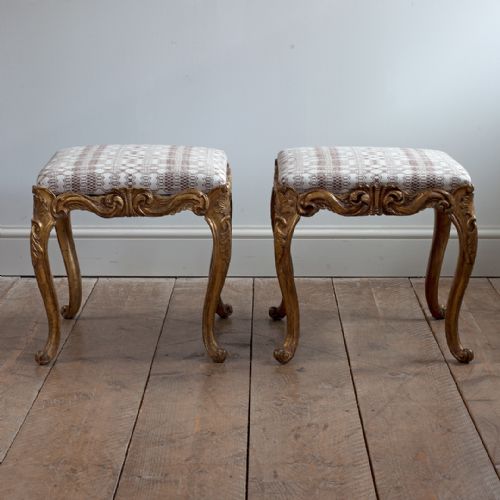 19TH CENTURY CARVED GILTWOOD STOOLS - ADDITIONAL PHOTO 2