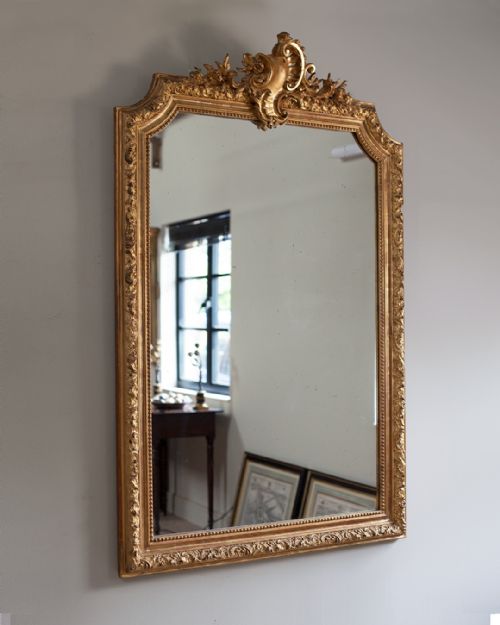 19th century french gilt overmantle mirror - CATEGORY: ANTIQUE MIRRORS - DATED 19TH CENTURY