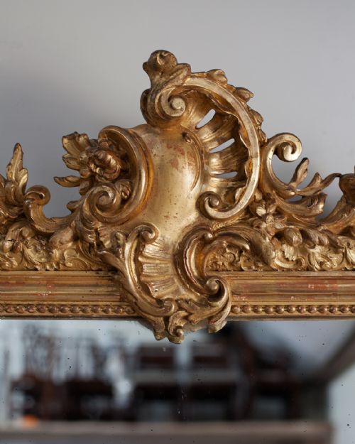 19TH CENTURY FRENCH GILT OVERMANTLE MIRROR - ADDITIONAL PHOTO 3