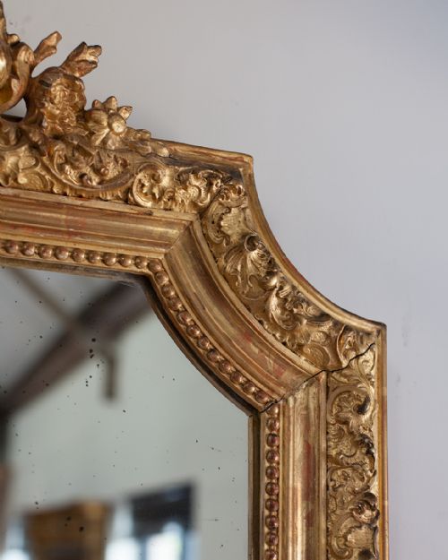 19TH CENTURY FRENCH GILT OVERMANTLE MIRROR - ADDITIONAL PHOTO 4