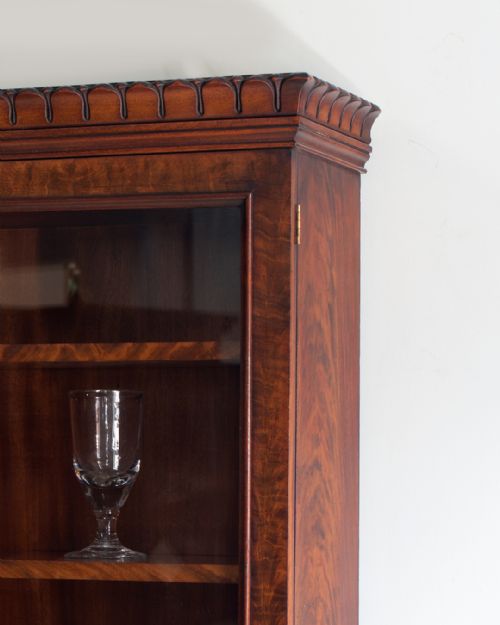 19TH CENTURY FLAME MAHOGANY WALL HANGING CABINET - ADDITIONAL PHOTO 2