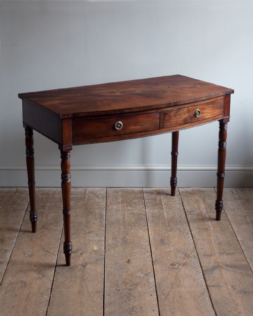 regency mahogany bowfront side table - CATEGORY: ANTIQUE TABLES - DATED REGENCY