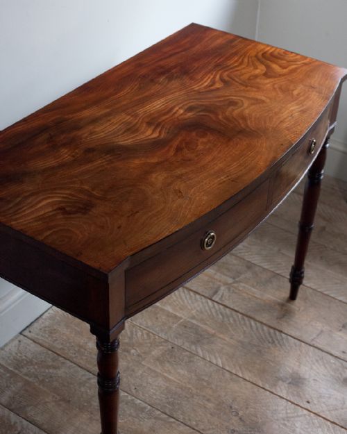 REGENCY MAHOGANY BOWFRONT SIDE TABLE - ADDITIONAL PHOTO 3