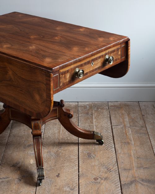 LATE REGENCY ROSEWOOD PEDESTAL PEMBROKE TABLE - ADDITIONAL PHOTO 2