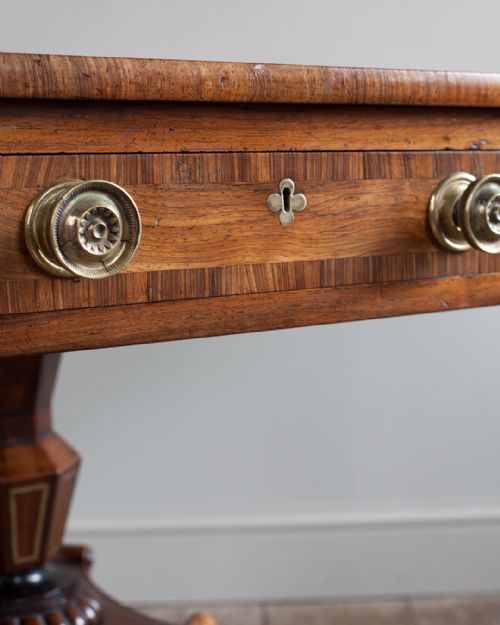 LATE REGENCY ROSEWOOD PEDESTAL PEMBROKE TABLE - ADDITIONAL PHOTO 4