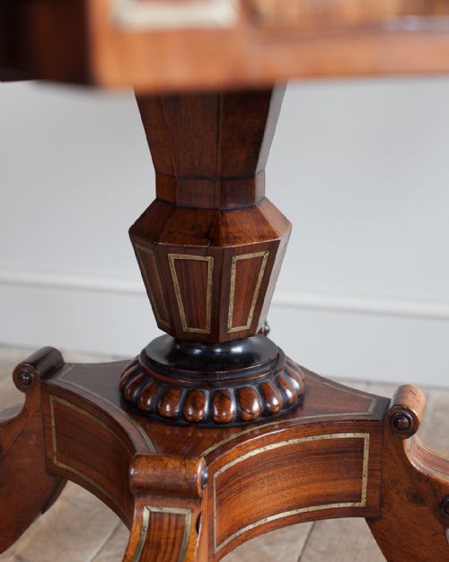 LATE REGENCY ROSEWOOD PEDESTAL PEMBROKE TABLE - ADDITIONAL PHOTO 6