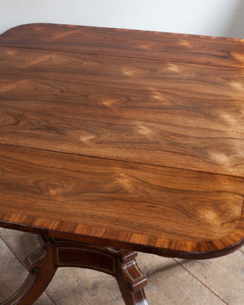 LATE REGENCY ROSEWOOD PEDESTAL PEMBROKE TABLE - ADDITIONAL PHOTO 7