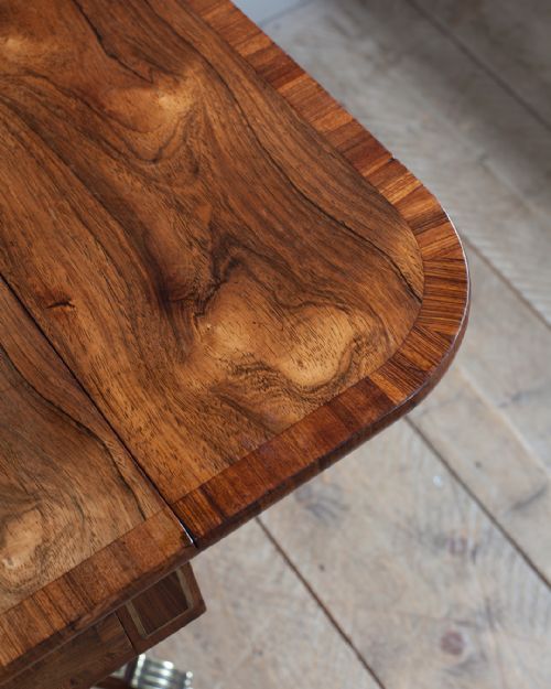 LATE REGENCY ROSEWOOD PEDESTAL PEMBROKE TABLE - ADDITIONAL PHOTO 8