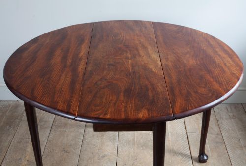 GEORGIAN MAHOGANY DROP LEAF OVAL DINING TABLE - ADDITIONAL PHOTO 1
