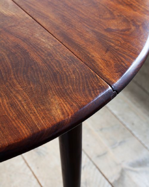 GEORGIAN MAHOGANY DROP LEAF OVAL DINING TABLE - ADDITIONAL PHOTO 4