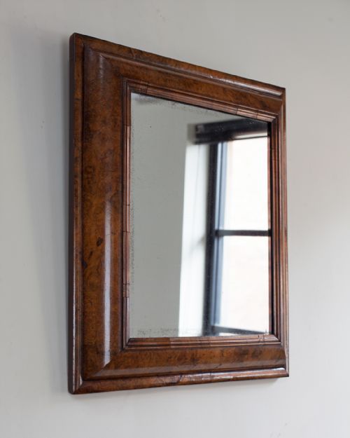 19TH CENTURY WALNUT CUSHION MIRROR - ADDITIONAL PHOTO 2