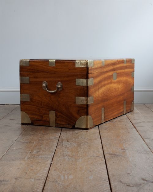19TH CENTURY BRASS BOUND CAMPHOR WOOD CHEST - ADDITIONAL PHOTO 1