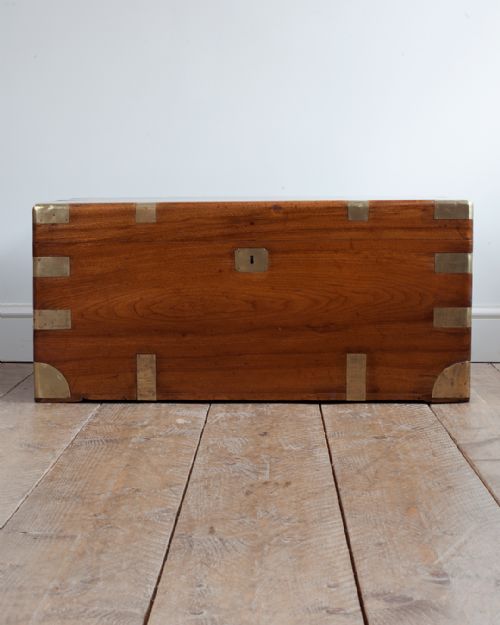 19TH CENTURY BRASS BOUND CAMPHOR WOOD CHEST - ADDITIONAL PHOTO 2