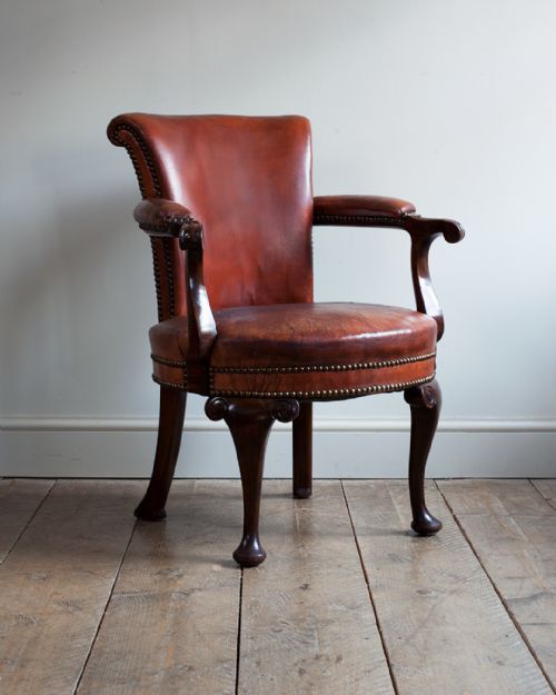 small 19th century mahogany desk chair - CATEGORY: ANTIQUE CHAIRS - DATED 19TH CENTURY