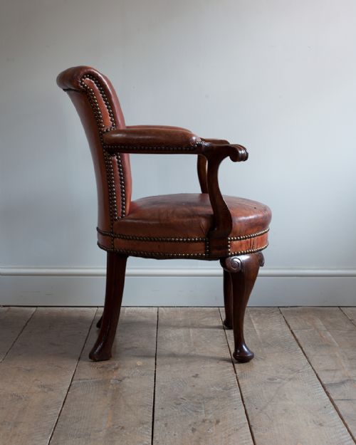 SMALL 19TH CENTURY MAHOGANY DESK CHAIR - ADDITIONAL PHOTO 1