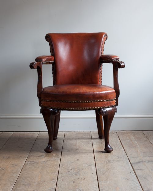 SMALL 19TH CENTURY MAHOGANY DESK CHAIR - ADDITIONAL PHOTO 3