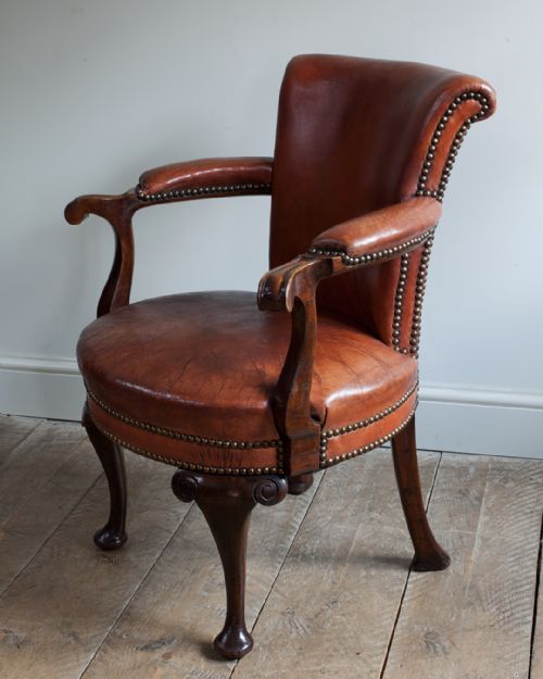 SMALL 19TH CENTURY MAHOGANY DESK CHAIR - ADDITIONAL PHOTO 4