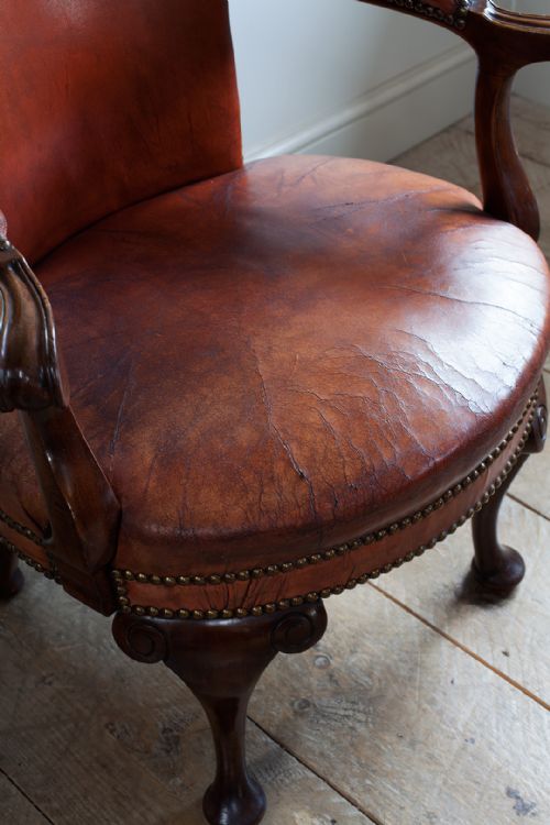 SMALL 19TH CENTURY MAHOGANY DESK CHAIR - ADDITIONAL PHOTO 5