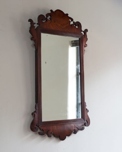 GEORGE III MAHOGANY FRET MIRROR - ADDITIONAL PHOTO 1