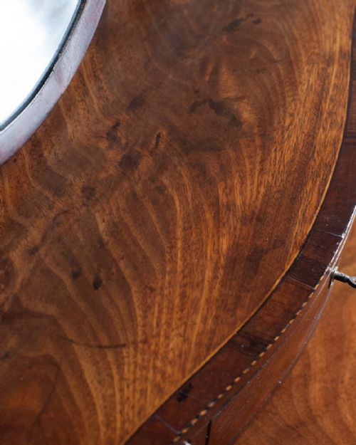 GEORGIAN MAHOGANY SERPENTINE TOILET MIRROR - ADDITIONAL PHOTO 3