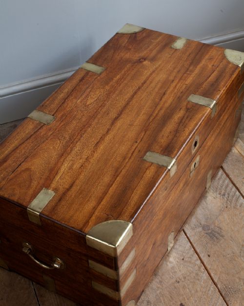 19TH CENTURY BRASS BOUND CAMPHOR WOOD CHEST - ADDITIONAL PHOTO 2