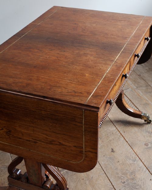 REGENCY ROSEWOOD SOFA TABLE - ADDITIONAL PHOTO 3