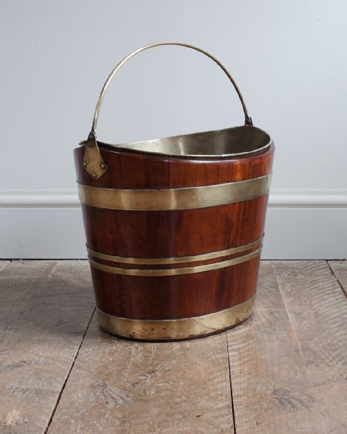 19th century mahogany brass bound bucket - CATEGORY: ANTIQUE MISCELLANEOUS - DATED 19TH CENTURY