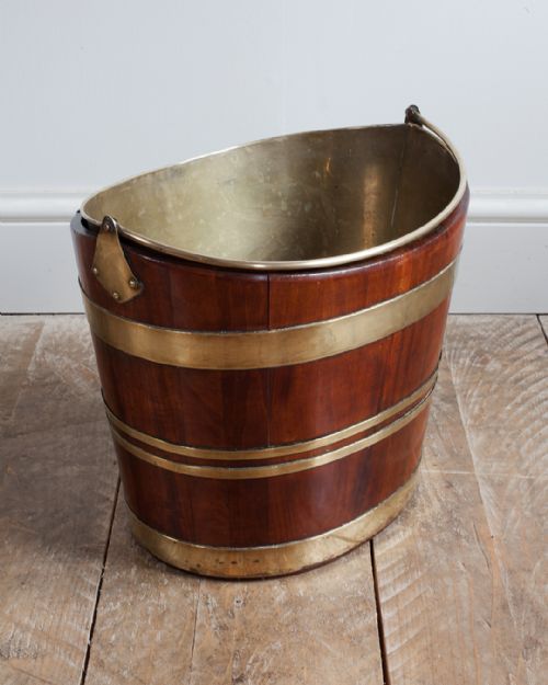 19TH CENTURY MAHOGANY BRASS BOUND BUCKET - ADDITIONAL PHOTO 1