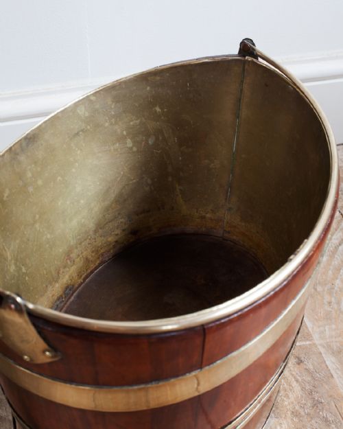 19TH CENTURY MAHOGANY BRASS BOUND BUCKET - ADDITIONAL PHOTO 2