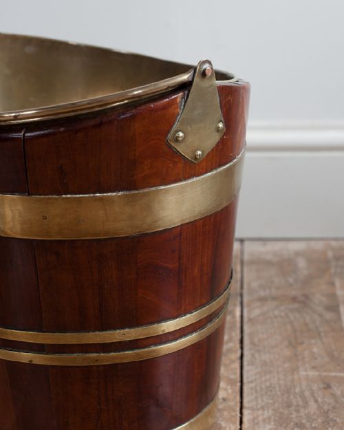 19TH CENTURY MAHOGANY BRASS BOUND BUCKET - ADDITIONAL PHOTO 3