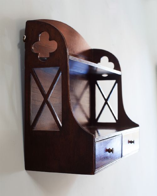 19TH CENTURY MAHOGANY WALL SHELVES - ADDITIONAL PHOTO 4