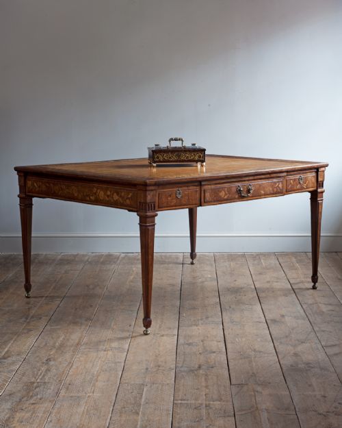 19th century dutch mahogany and marquetry writing table - CATEGORY: ANTIQUE DESKS - DATED 19TH CENTURY