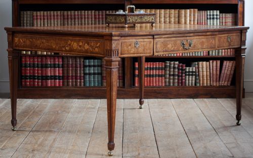19TH CENTURY DUTCH MAHOGANY AND MARQUETRY WRITING TABLE - ADDITIONAL PHOTO 3
