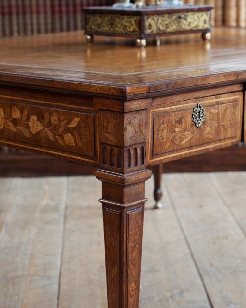 19TH CENTURY DUTCH MAHOGANY AND MARQUETRY WRITING TABLE - ADDITIONAL PHOTO 4
