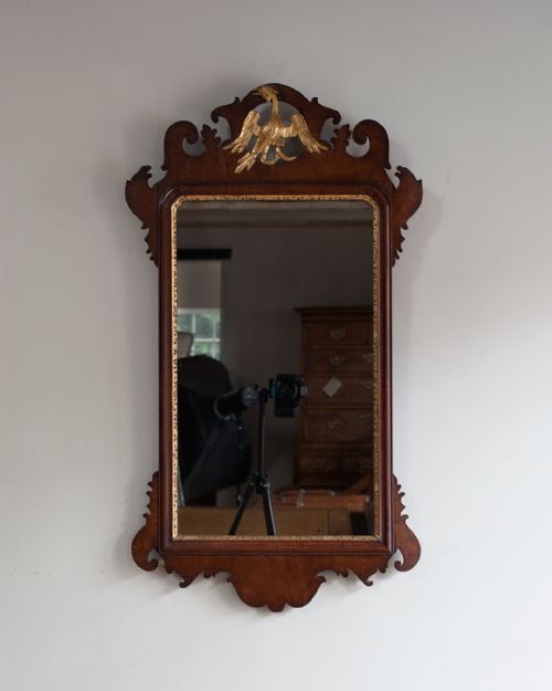 GEORGE III MAHOGANY FRET MIRROR - ADDITIONAL PHOTO 1