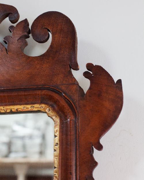 GEORGE III MAHOGANY FRET MIRROR - ADDITIONAL PHOTO 3