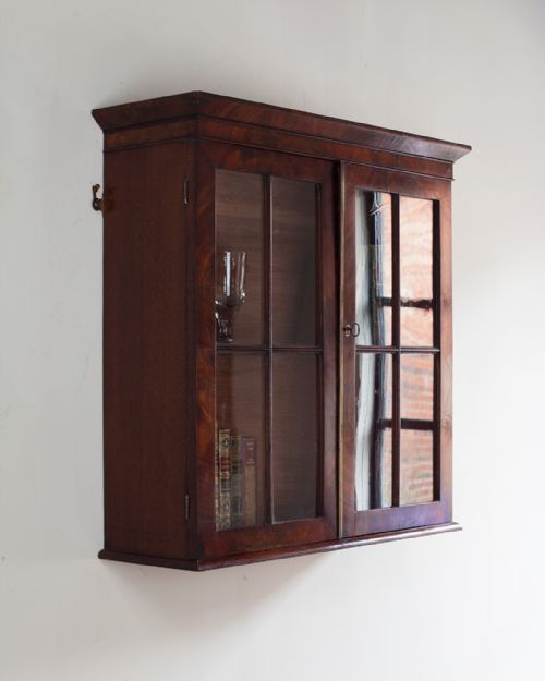 19TH CENTURY MAHOGANY WALL HANGING CABINET - ADDITIONAL PHOTO 1