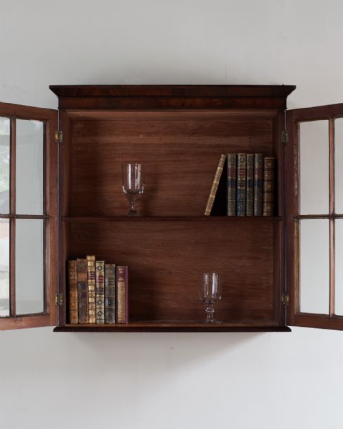 19TH CENTURY MAHOGANY WALL HANGING CABINET - ADDITIONAL PHOTO 3