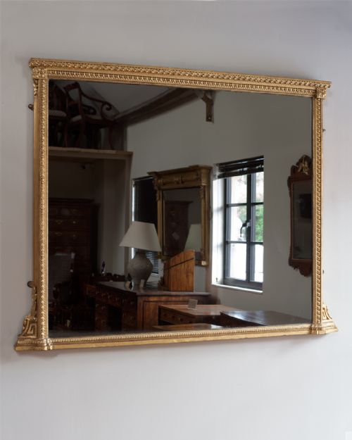 large 19th century gilt overmantel mirror - CATEGORY: ANTIQUE MIRRORS - DATED 19TH CENTURY