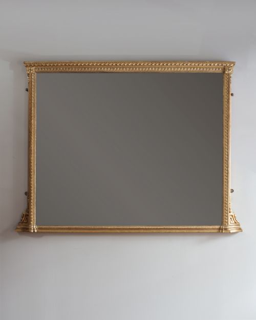 LARGE 19TH CENTURY GILT OVERMANTEL MIRROR - ADDITIONAL PHOTO 1