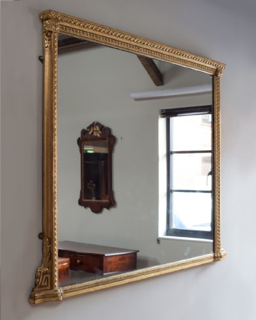 LARGE 19TH CENTURY GILT OVERMANTEL MIRROR - ADDITIONAL PHOTO 2