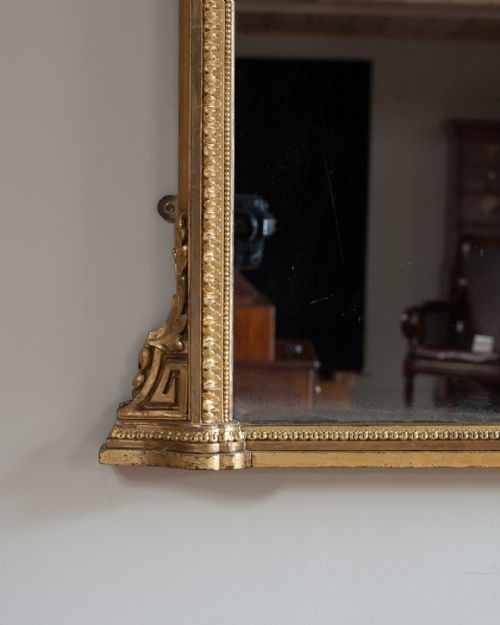LARGE 19TH CENTURY GILT OVERMANTEL MIRROR - ADDITIONAL PHOTO 3