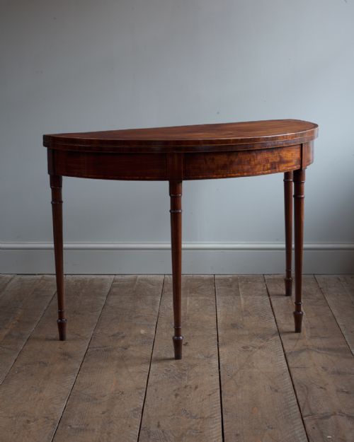 george iv mahogany demi lune tea table - CATEGORY: ANTIQUE TABLES - DATED 19TH CENTURY