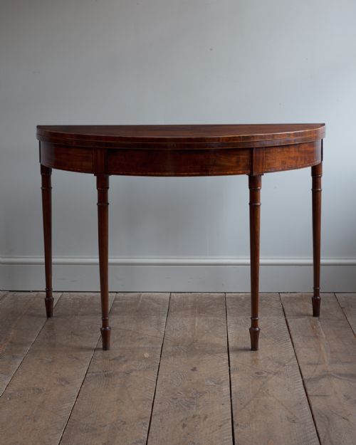 GEORGE IV MAHOGANY DEMI LUNE TEA TABLE - ADDITIONAL PHOTO 1