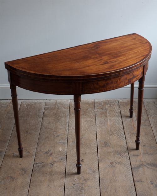 GEORGE IV MAHOGANY DEMI LUNE TEA TABLE - ADDITIONAL PHOTO 2